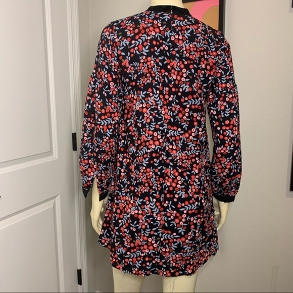 LOFT | Puffer Long Sleeve Floral Berry Keyhole XSP - Picture 15 of 15